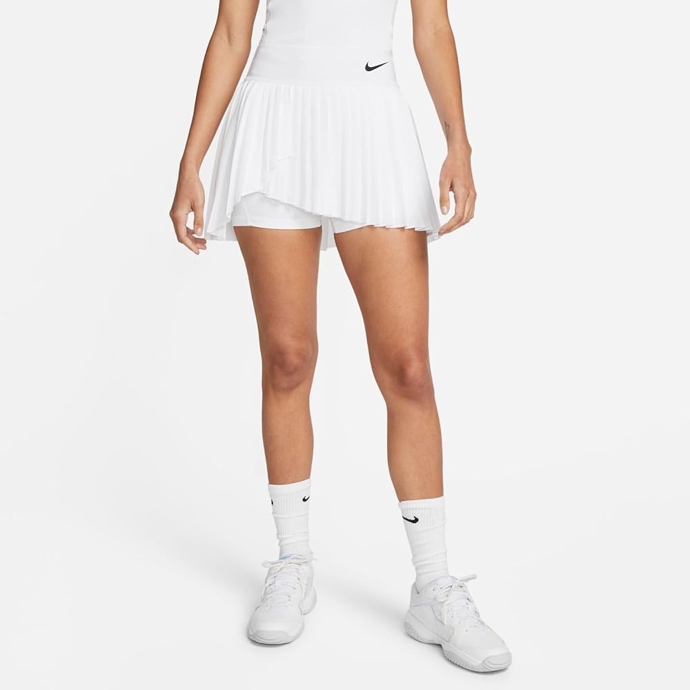 Nike Women's Victory Asymmetrical White Pleated Mini Skirt